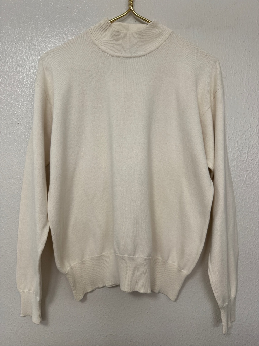 Robert Scott Cream Mock Neck Sweater